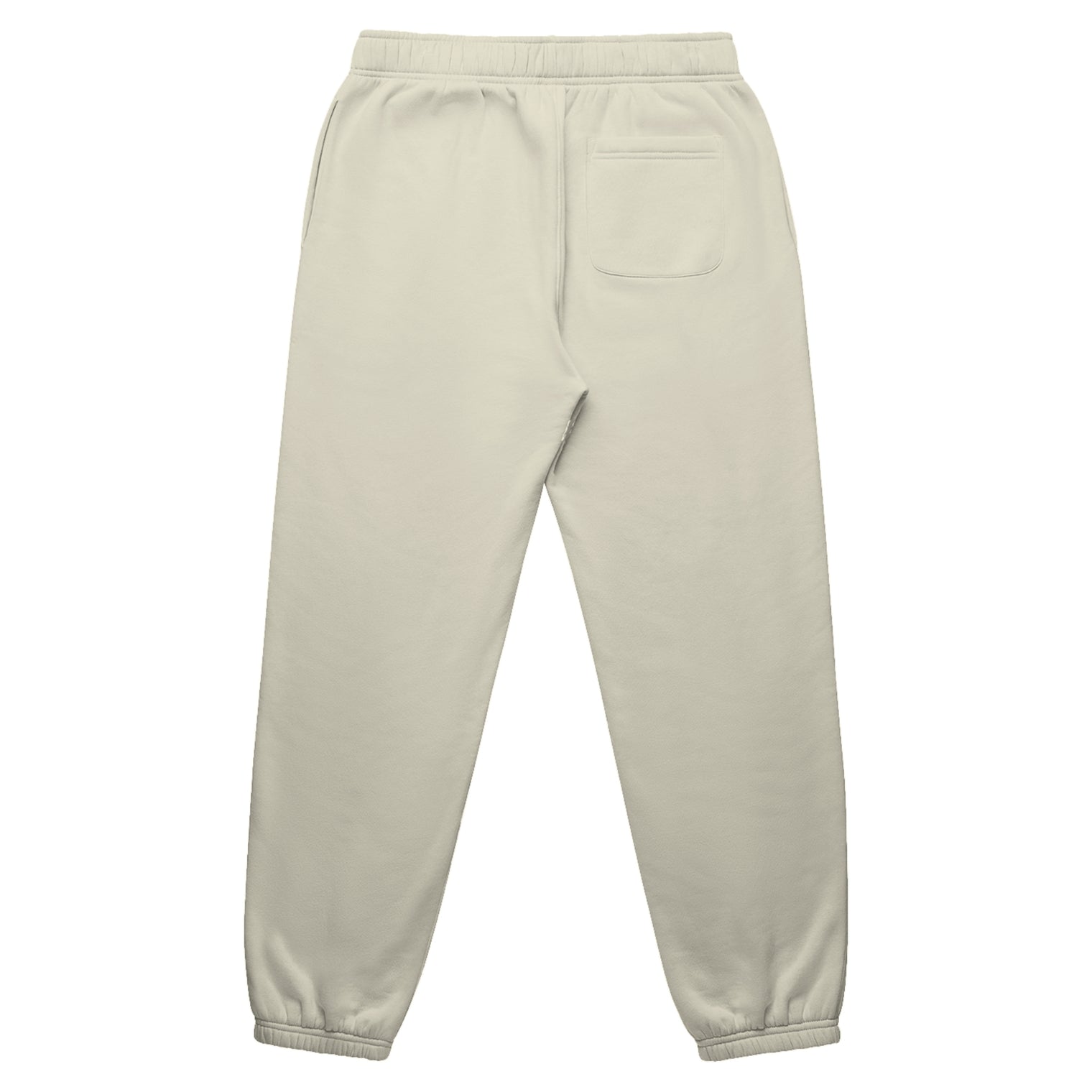 Mens relax track pants in butter with crown embroidery (back)