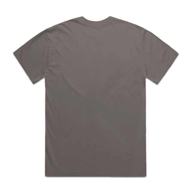 Unisex Heavy Faded Tee in Faded Grey, back view with Fraĝffiti™ crown embroidery