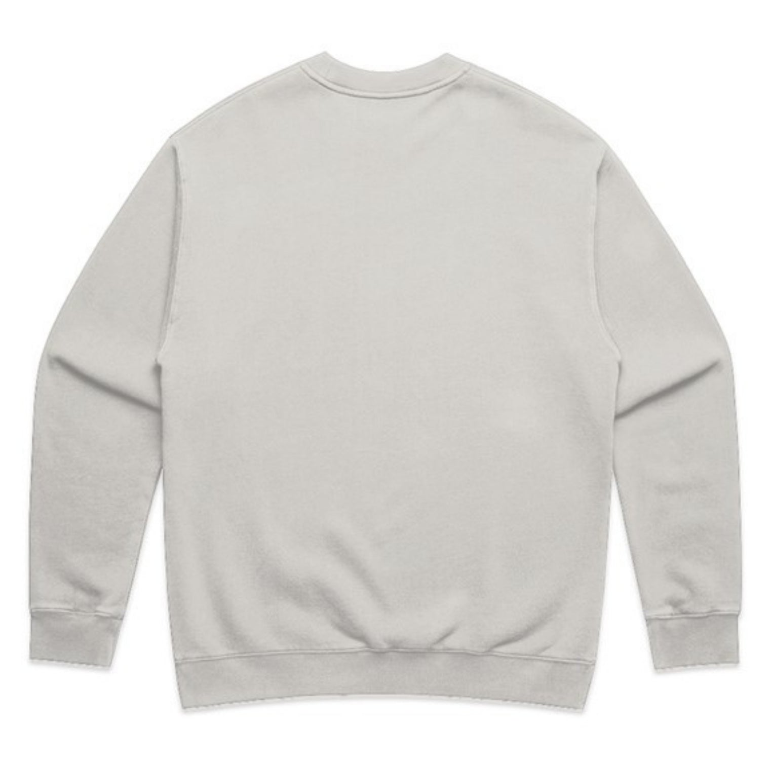 Unisex relax fleece crew in faded bone with crown embroidery (back)