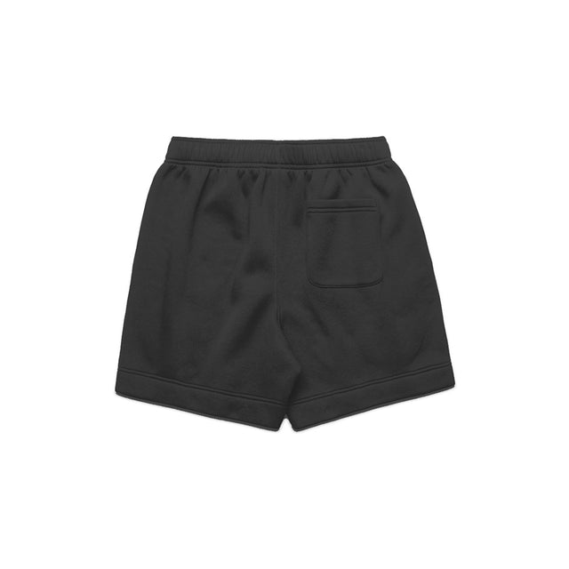 unisex relax shorts in black with crown embroidery (back)