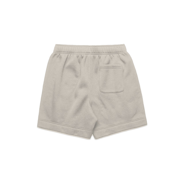 unisex relax shorts in bone with crown embroidery (back)