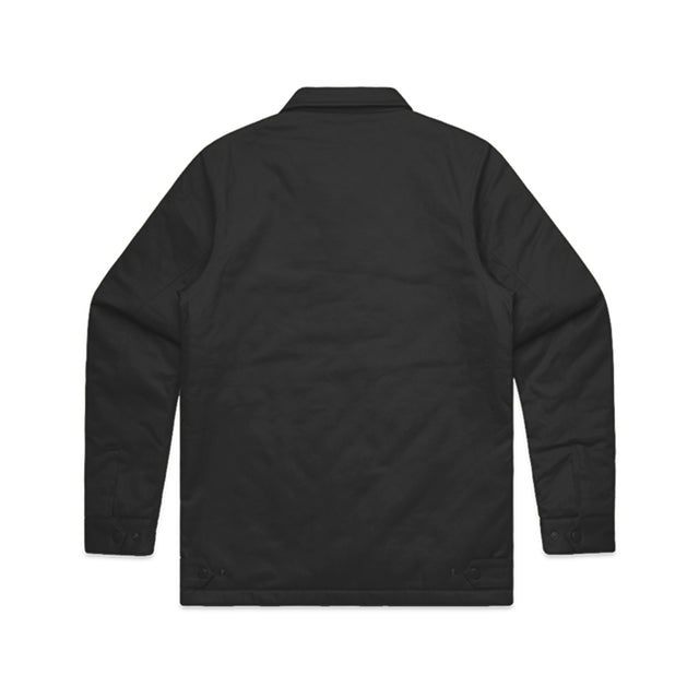 Unisex black service jacket, back view