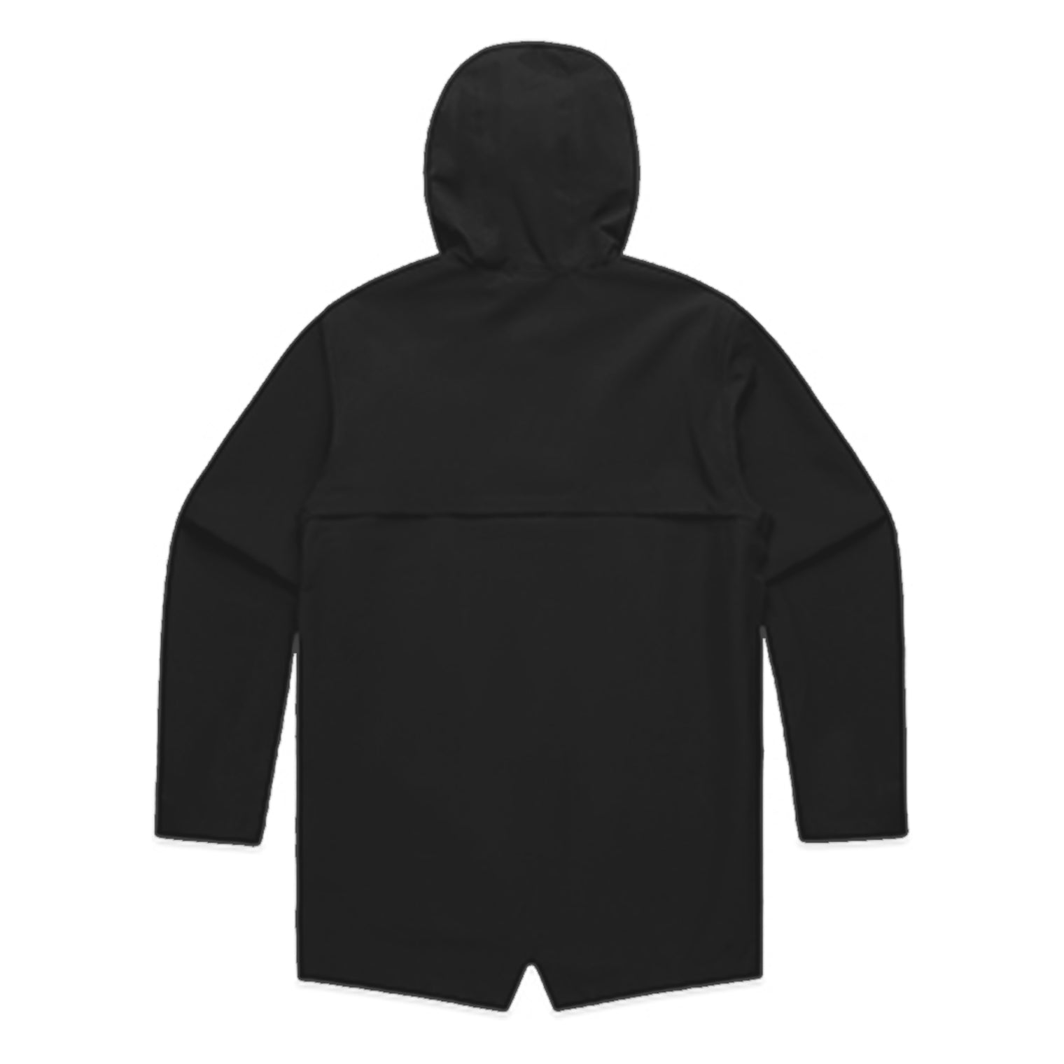 Unisex tech jacket in black with crown embroidery (back view)