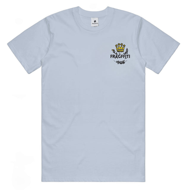 Unisex Classic T-shirt in Powder with crown embroidery (front view)