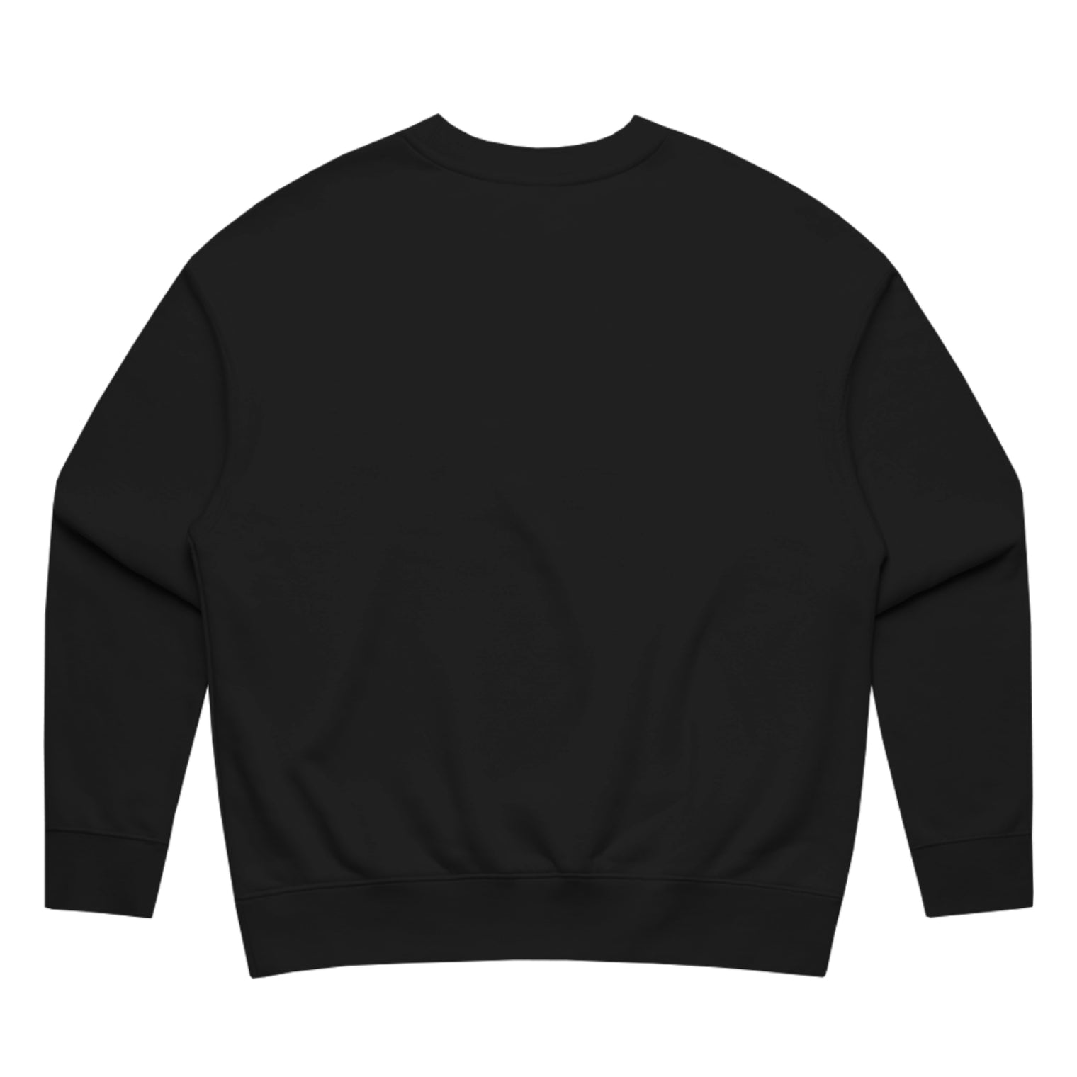 Alt text: Womens Relax Crew in black with crown embroidery (back)