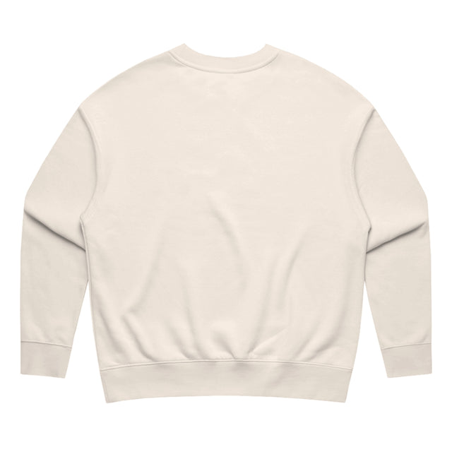 Womens Relax Crew in bone with crown embroidery (back)