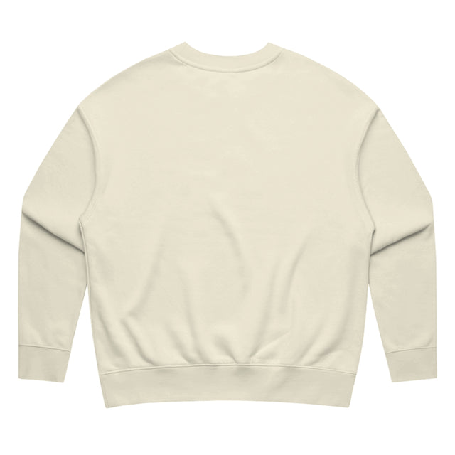 Alt text: Womens Relax Crew in butter with crown embroidery (back)