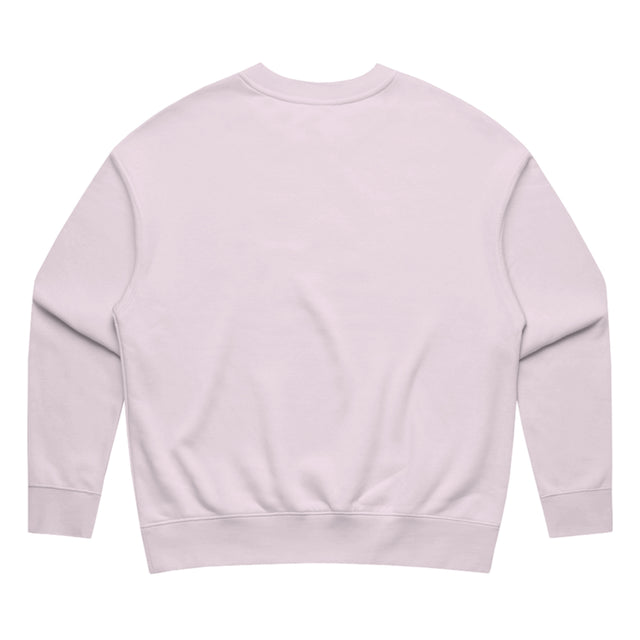 Womens Relax Crew in orchid with crown embroidery (back)