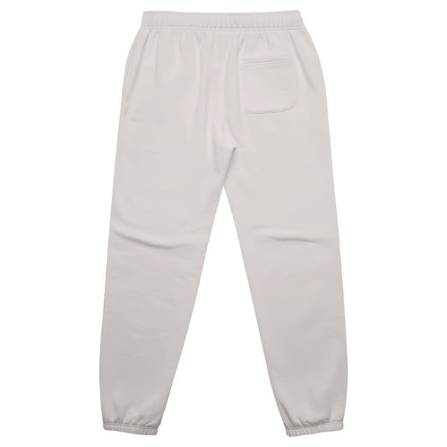 Women's relax track pants in bone with crown embroidery – back view