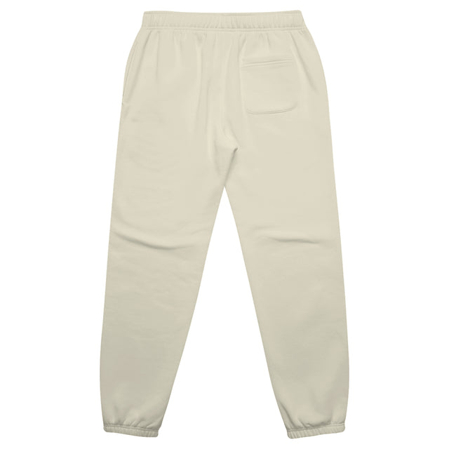 Women's relax track pants in butter with crown embroidery – back view