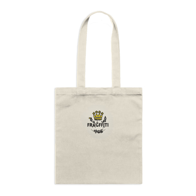 Fraĝffiti™ Parcel Tote in Cream with front-facing crown embroidery
