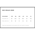 Measurement chart for women's relax crew clothing size 4160 on a white background
