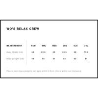 Measurement chart for women's relax crew clothing size 4160 on a white background