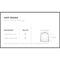 Measurement chart for a cuff beanie on a white background