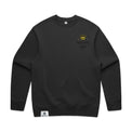 Men’s relax crew in black with crown embroidery (front)