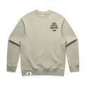 Men’s relax crew in butter with crown embroidery (front)