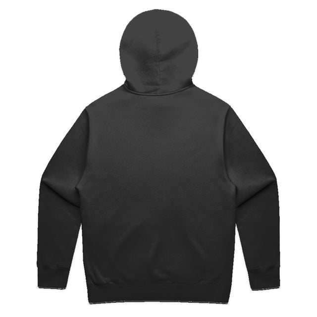 Men’s relax hood in black with crown embroidery (back)