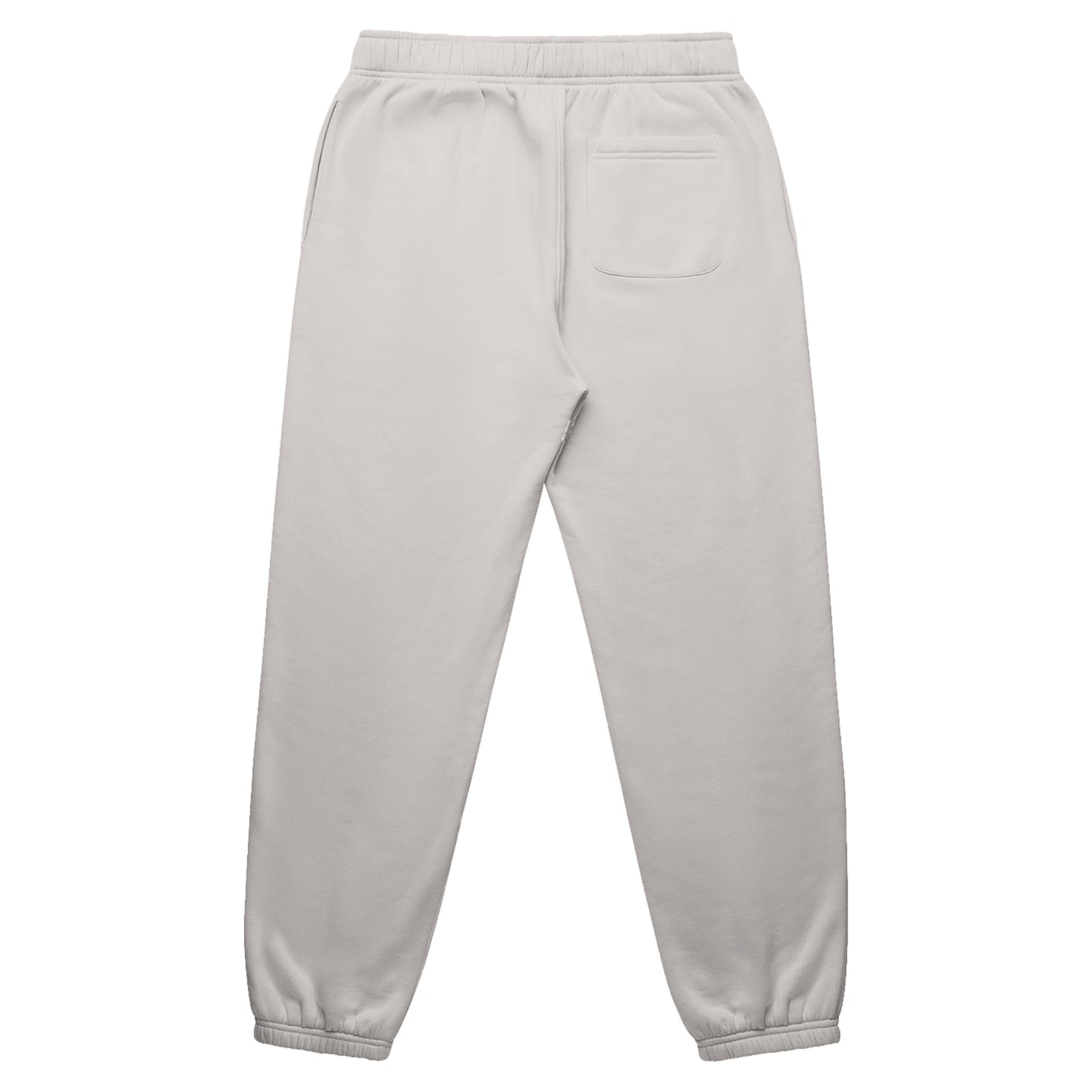 Mens relax track pants in bone with crown embroidery (back)