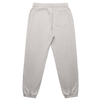 Mens relax track pants in bone with crown embroidery (back)