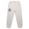 Mens relax track pants in bone with crown embroidery (front)