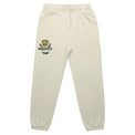 Mens relax track pants in butter with crown embroidery (front)