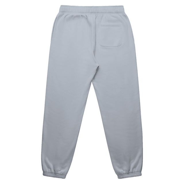 Mens relax track pants in powder with crown embroidery (back)