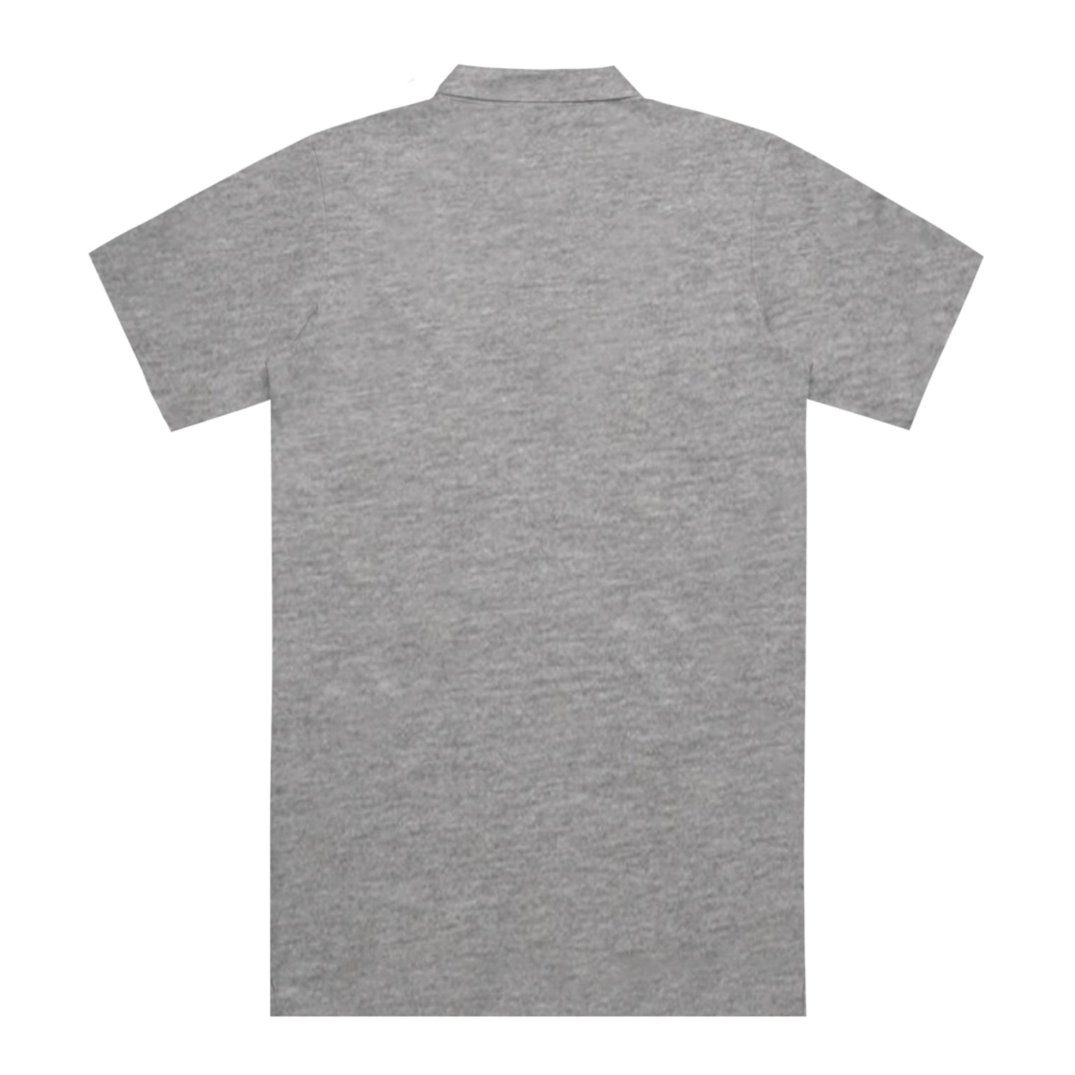 Unisex Chad Polo in Athletic Heather, back view.