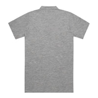 Unisex Chad Polo in Athletic Heather, back view.