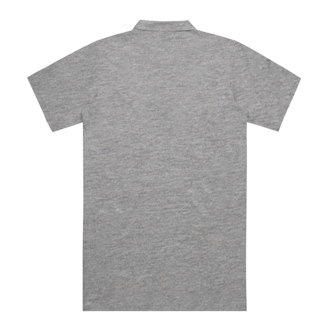 Unisex Chad Polo in Athletic Heather, back view.