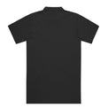 Unisex Chad Polo in Black, back view.