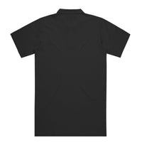 Unisex Chad Polo in Black, back view.