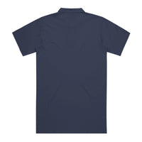 Unisex Chad Polo in Navy, back view.