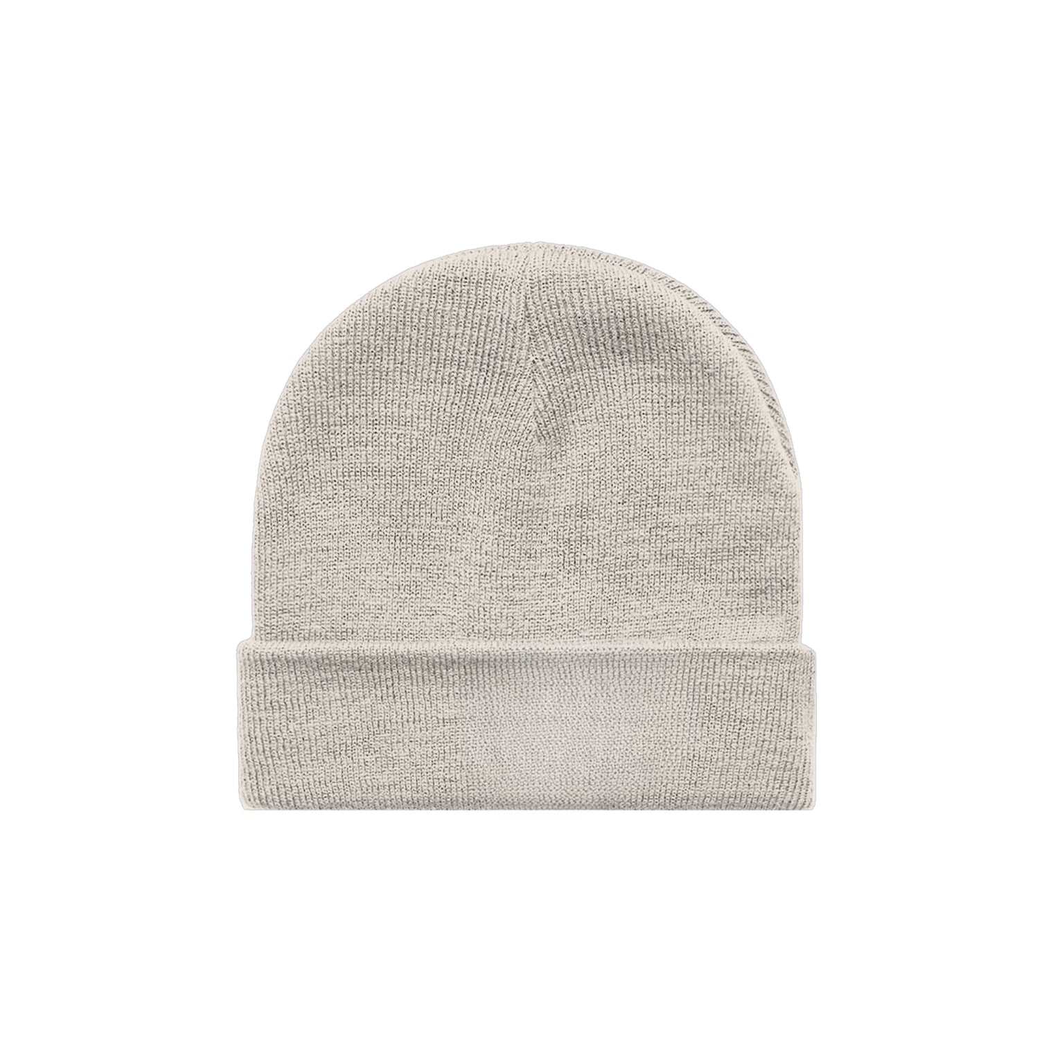 unisex cuff beanie in ecru – back view