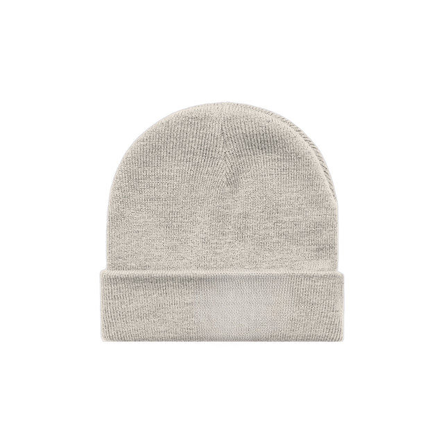 unisex cuff beanie in ecru – back view