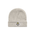 unisex cuff beanie in ecru – front view