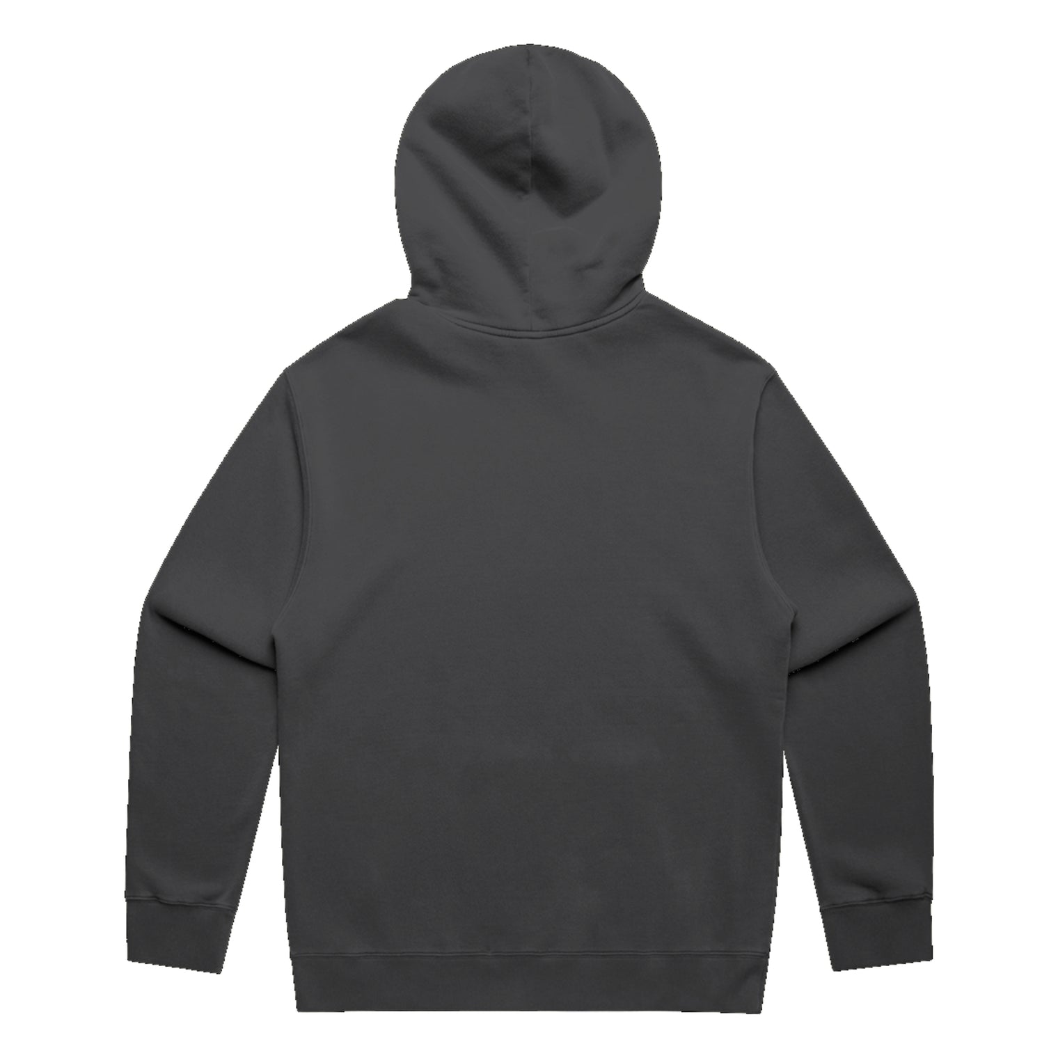 Unisex Fraĝffiti Relax Faded Hoodie in Faded Black – Back View – Featuring Fraĝffiti Crown Embroidery