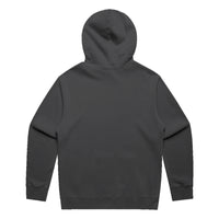 Unisex Fraĝffiti Relax Faded Hoodie in Faded Black – Back View – Featuring Fraĝffiti Crown Embroidery