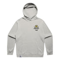 Unisex Fraĝffiti Relax Faded Hoodie in Faded Bone – Front View – Featuring Fraĝffiti Crown Embroidery