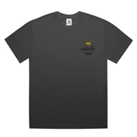 Unisex Heavy Faded Minus Tee in Faded Black, front view with Fragffiti™ crown embroidery