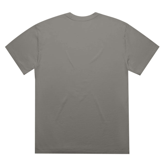 Unisex Heavy Faded Minus Tee in Faded Grey, back view