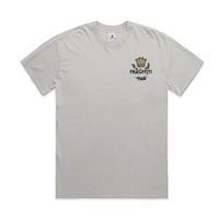 Unisex Heavy Faded Tee in Faded Bone, front view with Fraĝffiti™ crown embroidery

