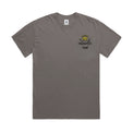Unisex Heavy Faded Tee in Faded Grey, front view with Fraĝffiti™ crown embroidery
