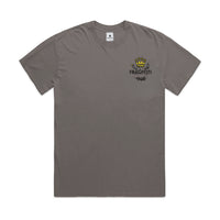 Unisex Heavy Faded Tee in Faded Grey, front view with Fraĝffiti™ crown embroidery
