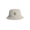 Unisex Nylon Bucket Hat in Ecru, front view with Fragffiti™ crown embroidery