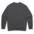 Unisex relax fleece crew in faded black with crown embroidery (back)