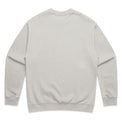 Unisex relax fleece crew in faded bone with crown embroidery (back)