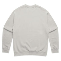 Unisex relax fleece crew in faded bone with crown embroidery (back)