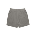 unisex relax faded fleece shorts in faded grey with crown embroidery (back)