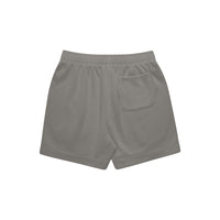 unisex relax faded fleece shorts in faded grey with crown embroidery (back)