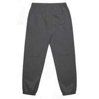 Unisex relax faded track pants in faded black with crown embroidery – back view